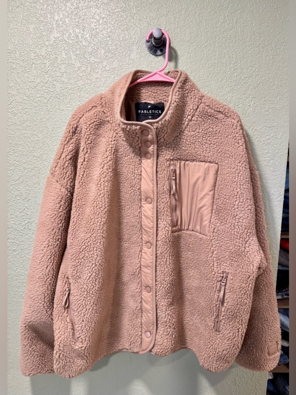Fabletics Tan Teddy Sherpa Jacket NWT 2X